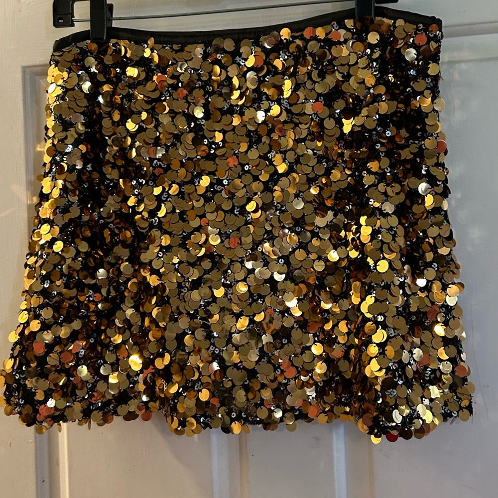Zara Gold Sequin Mini Skirt